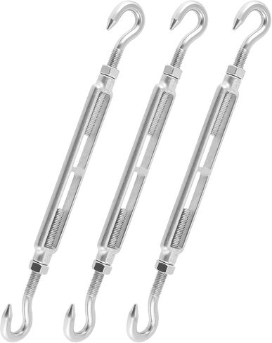 FUNSUEI 3 Pack M12 Stainless Steel Hook & Hook Turnbuckle, Heavy Duty Hook & Hook Turnbuckle for Tensioning Wire Rope, Rope, Chain in Saudi Arabia