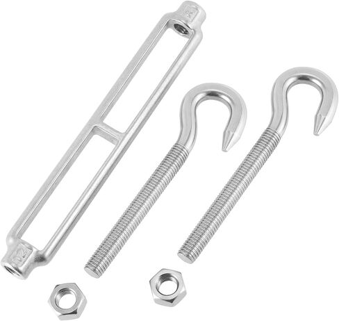 FUNSUEI 3 Pack M12 Stainless Steel Hook & Hook Turnbuckle, Heavy Duty Hook & Hook Turnbuckle for Tensioning Wire Rope, Rope, Chain in Saudi Arabia