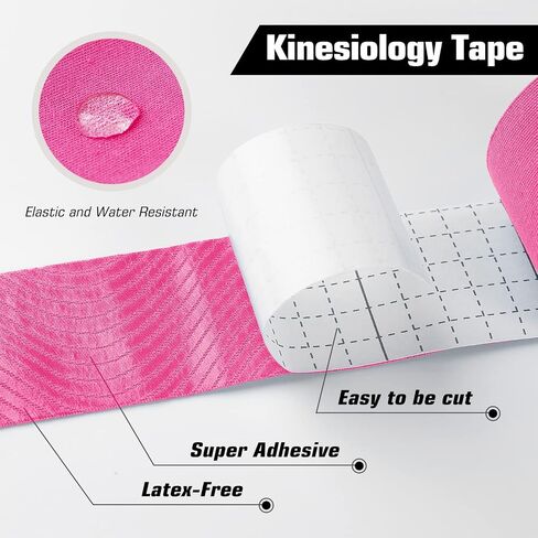 Kinesiology Tape (2/Pack) for Sports and Recovery, Water Resistant, Latex Free Premium Elastic Cotton Athletic Tape by Weltroice (2/Pack, 16.4FT Each, Black) in Saudi Arabia