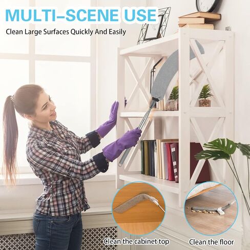 YYDSYCY Retractable Gap Dust Cleaner, Washable and Detachable 5pcs Microfiber Cloth Covers, Extension Stainless Steel Pole 16 to 90 Inches for Cleaning Under Appliances Furniture Couch Crevice Dust in Saudi Arabia