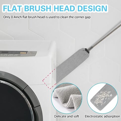YYDSYCY Retractable Gap Dust Cleaner, Washable and Detachable 5pcs Microfiber Cloth Covers, Extension Stainless Steel Pole 16 to 90 Inches for Cleaning Under Appliances Furniture Couch Crevice Dust in Saudi Arabia