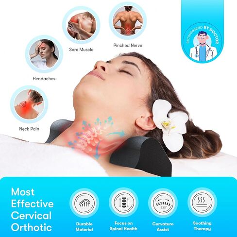 Cervical Traction Orthotic Chiropractic Neck Alignment Device for Spinal Curve Tension Stretching Forward Head Posture Pain Relief and Physical Therapy (Lilac) in Saudi Arabia