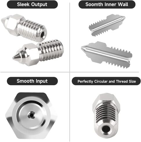 مجموعة فوهات الطابعات ثلاثية الأبعاد الرسمية Creality Ender 5 S1، مجموعة فوهات من سبائك النحاس مع قطعتين فوهة 0.4 مم و2 قطعة فوهة 0.6 مم لطابعة Ender 7 ثلاثية الأبعاد ومجموعة Spider 1.0 Hotend in Kuwait