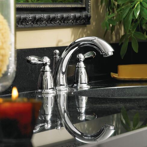 موين برانتفورد مجموعة أدوات تقليم صنبور حوض الحمام بمقبضين من النيكل المصقول، صنبور الحمام التقليدي لأحواض الاستحمام ذات الثلاث فتحات (يتطلب صمام)، T6620BN، 0.5 in Kuwait