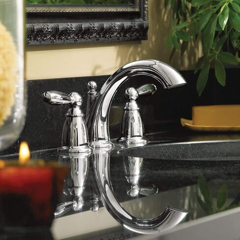 موين برانتفورد مجموعة أدوات تقليم صنبور حوض الحمام بمقبضين من النيكل المصقول، صنبور الحمام التقليدي لأحواض الاستحمام ذات الثلاث فتحات (يتطلب صمام)، T6620BN، 0.5 in Kuwait