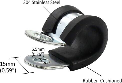 مشابك أسلاك مطاطية من الفولاذ المقاوم للصدأ مع مشبك كابل من توهيا، مشابك أنابيب مبطنة مطاطية، مشابك معدنية in Kuwait