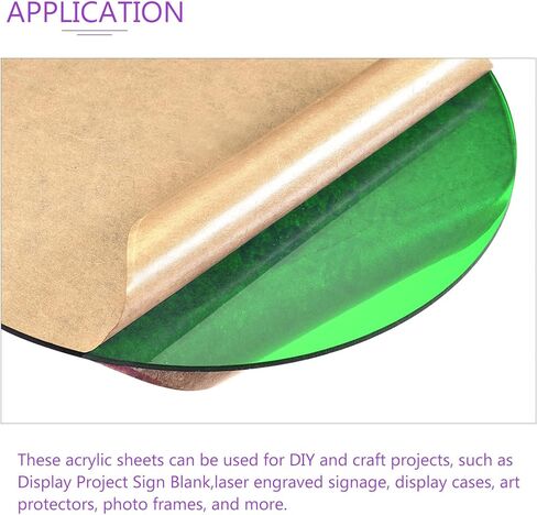 DMiotech 7 بوصة قطر 2 مم ورقة أكريليك سميكة دائرة دائرية قرص PMMA لوح أكريليك للحرف اليدوية DIY عرض مشروع تسجيل فارغ أخضر شفاف in Kuwait