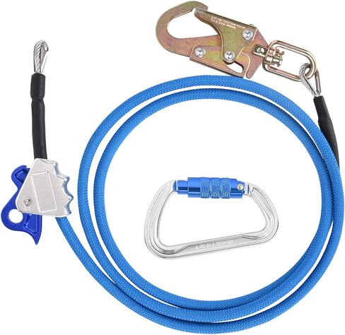 معدات LIVOSA Arborist مقاس 1/2 بوصة × 10 أقدام من أسلاك الفولاذ الأساسية، حبل تسلق الأشجار، حبل تحديد موضع حزام تسلق الأشجار لحماية السقوط، متسلقي الأشجار in Kuwait