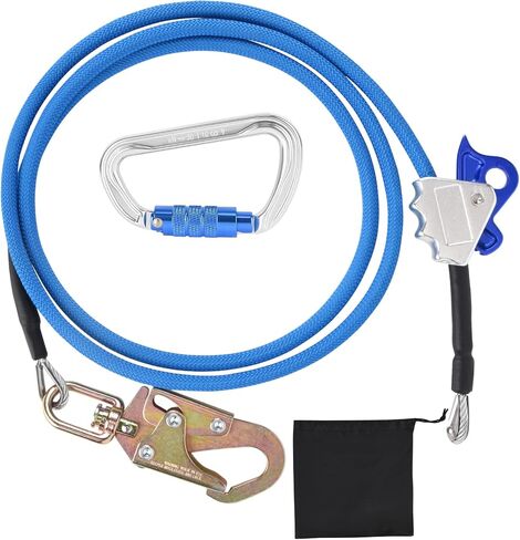 معدات LIVOSA Arborist مقاس 1/2 بوصة × 10 أقدام من أسلاك الفولاذ الأساسية، حبل تسلق الأشجار، حبل تحديد موضع حزام تسلق الأشجار لحماية السقوط، متسلقي الأشجار in Kuwait