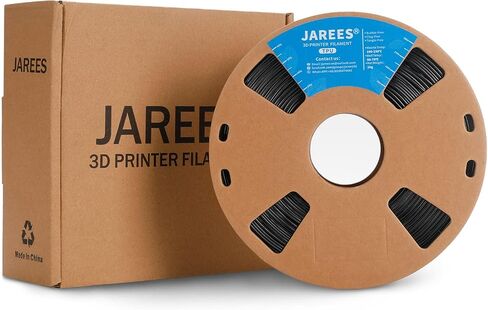 JAREES Petg Filament 1.75، متانة سوداء محسنة Petg فراغ مختومة، بكرة 3 كجم تلتصق جيدًا بخيوط طباعة ثلاثية الأبعاد خالية من التشابك، دقة الأبعاد 1.75 مم ± 0.02 مم تناسب معظم طابعات FDM in Kuwait