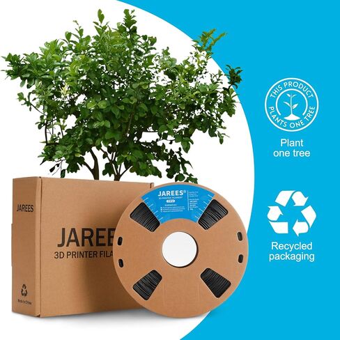 JAREES Petg Filament 1.75، متانة سوداء محسنة Petg فراغ مختومة، بكرة 3 كجم تلتصق جيدًا بخيوط طباعة ثلاثية الأبعاد خالية من التشابك، دقة الأبعاد 1.75 مم ± 0.02 مم تناسب معظم طابعات FDM in Kuwait