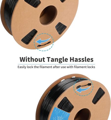 JAREES Petg Filament 1.75، متانة سوداء محسنة Petg فراغ مختومة، بكرة 3 كجم تلتصق جيدًا بخيوط طباعة ثلاثية الأبعاد خالية من التشابك، دقة الأبعاد 1.75 مم ± 0.02 مم تناسب معظم طابعات FDM in Kuwait