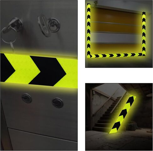 SWRT 2 Inch X 160 FT Reflective Tape Outdoor Waterproof Black & Yellow Reflective Tape Heavy Duty Strong Adhesive Hazard Caution Safety Warning Tape Reflector Conspicuity Tape for Trailer in Saudi Arabia