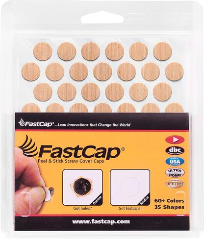 FastCap - أغطية فتحات لولبية، ملصقات دائرية مقاس 9/16 بوصة (14 مم) - مثالية للأعمال الخشبية الاحترافية والأثاث ومشروعات الخزائن - خمس أوراق من 260 غطاء - خشب حقيقي غير مكتمل، اللون - بلوط أبيض in Saudi Arabia