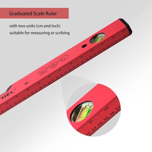 BETHEL Torpedo Level, 16" Magnetic Torpedo Spirit Level Tool with 3 Vials, 45°/90°/180°Degrees, Aluminum Shockproof Bubble Level, High Visibility Red Durable Measuring Leveler in Kuwait