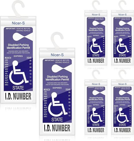 6 Pieces Handicap Parking Placard Holder Transparent PVC Disabled Parking Permit Placard Protectors 11.8 x 5 Inch Handicap Card Holder Placard Protective Holder Cover with Large Hanger (6 Pieces) in Saudi Arabia