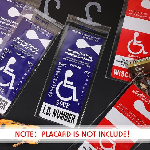 6 Pieces Handicap Parking Placard Holder Transparent PVC Disabled Parking Permit Placard Protectors 11.8 x 5 Inch Handicap Card Holder Placard Protective Holder Cover with Large Hanger (6 Pieces) in Saudi Arabia