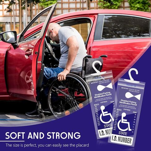 6 Pieces Handicap Parking Placard Holder Transparent PVC Disabled Parking Permit Placard Protectors 11.8 x 5 Inch Handicap Card Holder Placard Protective Holder Cover with Large Hanger (6 Pieces) in Saudi Arabia