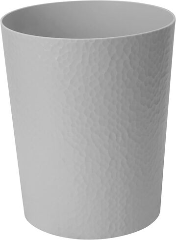 Bath Bliss Hammered Design Waste Bin | 1 Pack | Round Open Top | 10 Liter | Bathroom Trash Can | Kitchen | Office | Bedroom | Textured Plastic | Wastebasket | Black in Kuwait