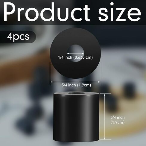 Multi Purpose Rubber Spacer Black Rubber Bushings 3/4 Inch OD x 1/4 Inch ID x 3/4 Inch Grommets Rubber Washers for Vibration, Bolts, Home, Car Accessories (16 Pcs) in Saudi Arabia