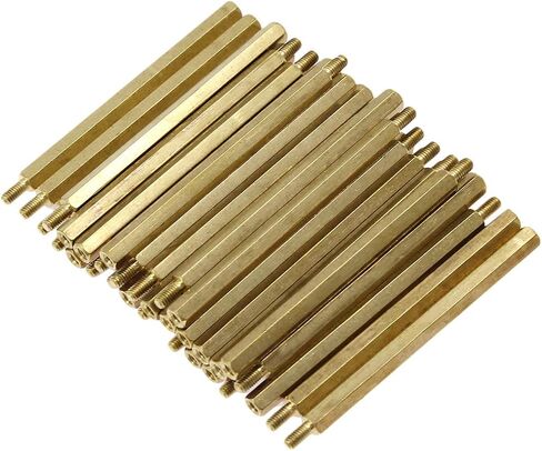 Augiimor 30Pcs Male to Female Brass Hex Standoff M3 x 40mm + 6mm Hexagonal Copper Column Male Female Thread Spacer Standoff Screw for Electronic Machine in Kuwait