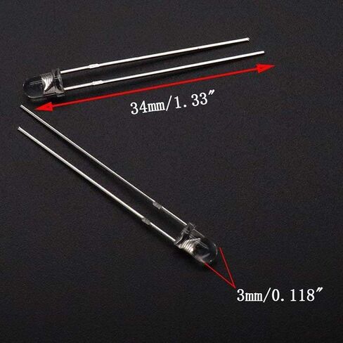 Xiaoyztan 200 Pcs Infrared Diode DC 1.5-5V 80mA 0.1W LED IR 940nm Emission Diffuser in Saudi Arabia