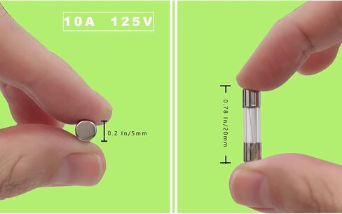 12 PCS Glass Fuses, 5 X 20mm F10AL 125V, 0.2 X 0.78 in 10 Amp Fast-Blow Fuse 125V, 10A 125 Vlot. in Saudi Arabia