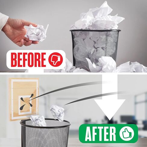 سلة مهملات كرة السلة من هاوابلز، سلة مهملات دائرية، سلة مهملات كرة سلة المهملات، 19 بوصة × 10 بوصة، بني، خشب، سلة المهملات، سلات المهملات ذات حافة غرفة نوم الأولاد، غرفة الأطفال، لوحة خلفية صغيرة مع شبكة، أطواق هدف ورقية in Kuwait