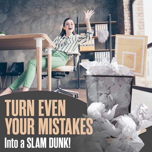 سلة مهملات كرة السلة من هاوابلز، سلة مهملات دائرية، سلة مهملات كرة سلة المهملات، 19 بوصة × 10 بوصة، بني، خشب، سلة المهملات، سلات المهملات ذات حافة غرفة نوم الأولاد، غرفة الأطفال، لوحة خلفية صغيرة مع شبكة، أطواق هدف ورقية in Kuwait