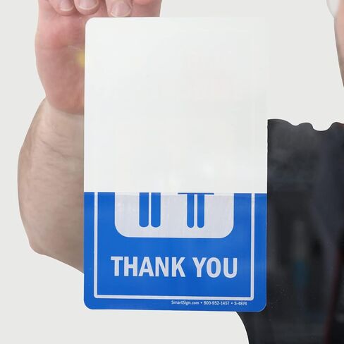 ملصق SmartSign "لا توجد حمامات عامة، شكرًا لك" للباب الزجاجي | بوليستر مقاس 8 × 5 بوصات in Kuwait