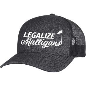Trenz Shirt Company Funny Golf Legalize Mulligans Men's Embroidered Mesh Back Trucker Hat