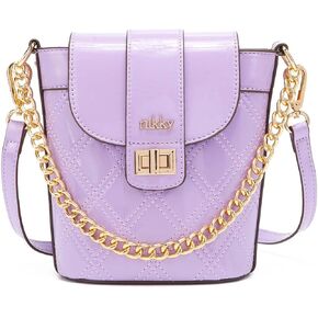 DESTINY BY NICOLE LEE Crossbody Bag with Adjustable Shoulder Strap and Chain Handle Patent Fashion Handbag for Women Girls in Saudi Arabia