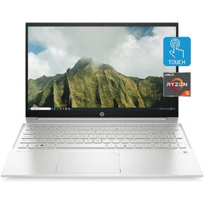 HP Pavilion 15 Laptop, AMD Ryzen 5 5500U, 8 GB RAM, 512 GB SSD, 15.6" HD Touchscreen, Windows 10 Home, Thin, Lightweight Computer with Webcam, Business, Study, & Entertainment (15-eh1010nr, 2021) in Saudi Arabia