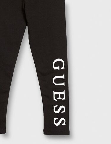 بنطال ضيق من الجيرسيه القابل للتمدد بشعار عمودي للفتيات من GUESS in Kuwait