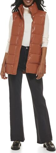 Levi's Women's Plus Size Vegan Leather Puffer Vest in Saudi Arabia
