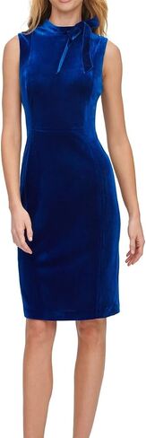 Calvin Klein Women's Sleeveless Seamed Sheath with Tie Neck in Saudi Arabia