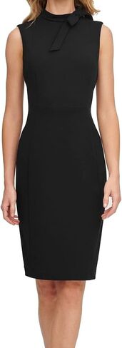 Calvin Klein Women's Sleeveless Seamed Sheath with Tie Neck in Saudi Arabia
