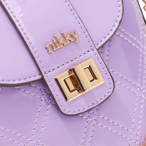 DESTINY BY NICOLE LEE Crossbody Bag with Adjustable Shoulder Strap and Chain Handle Patent Fashion Handbag for Women Girls in Saudi Arabia