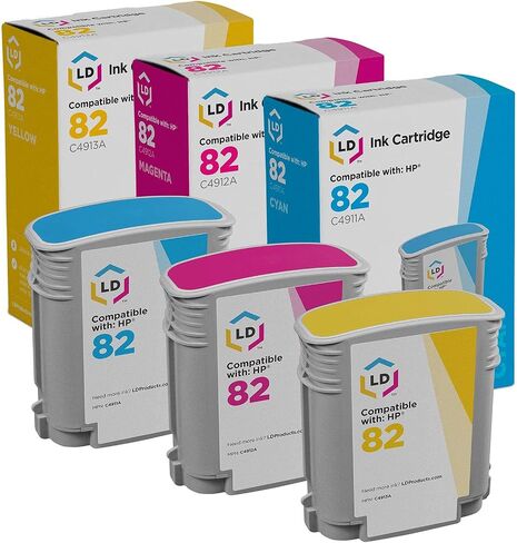 LD Products Remanufactured Ink Cartridge Replacement for HP 82 (Cyan, Magenta, Yellow, 3-Pack) in Saudi Arabia
