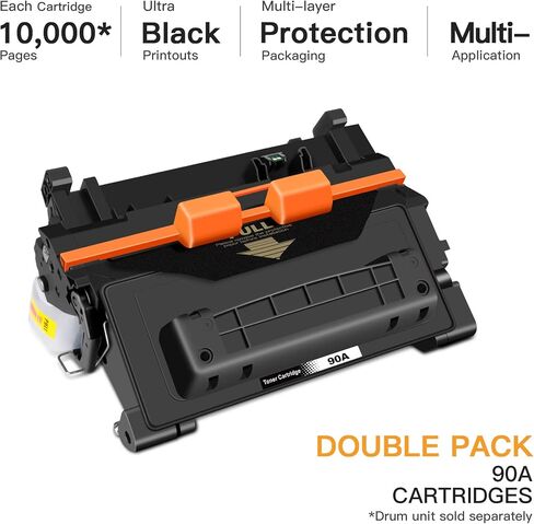 خرطوشة حبر E-Z Ink (TM) متوافقة مع HP 90A CE390A 90X CE390X Laserjet Enterprise 600 M601 M602 M603 M455 M601n M601dn M602n M602x M603dn M603dn M455f M4555h (أسود، عبوتان) in Kuwait