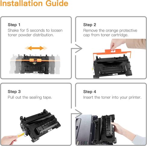 خرطوشة حبر E-Z Ink (TM) متوافقة مع HP 90A CE390A 90X CE390X Laserjet Enterprise 600 M601 M602 M603 M455 M601n M601dn M602n M602x M603dn M603dn M455f M4555h (أسود، عبوتان) in Kuwait