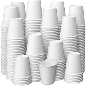 Prestee 500 Pack 3oz Paper Cups - Disposable Paper Cups, Paper Coffee Cups for Espresso Hot Cups, Disposable Mini Bathroom Cups, Disposable Mouthwash Cups, Small Snack Cups for Water, 3 oz Paper Cups