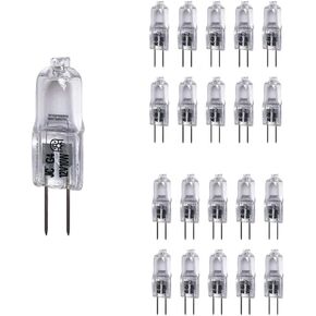 VSTAR G4 12V 20W لمبة هالوجين JC نوع ثنائي الدبوس، شفاف، قاعدة G4 ثنائية الدبوس، لمبة إضاءة هالوجين (20 وات 10 عبوات) in Kuwait