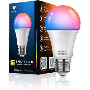 VANANCE Smart Light Bulbs 4Pack with Remote, A19 E26 800LM Color Changing LED, WiFi & Bluetooth 5.0, Warm to Cool White, Dimmable & RGB Home Lighting Works with Alexa Google Assistant