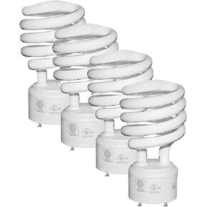 SLEEKLIGHTING - مصابيح GU24 23Watt ذات شقين - معتمدة من UL - 120 فولت 60 هرتز - حلزوني صغير بقفل ملتوي - مصابيح فلورسنت CFL ذات الصابورة الذاتية - 4200 كلفن 1600 لومن أبيض بارد 4 عبوات (ما يعادل 100 واط) in Kuwait