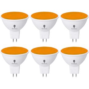 6 عبوات من لمبة الضوء البرتقالية BlueX LED MR16 - 4 وات (ما يعادل 40 واط) - GU5.3 قاعدة ثنائية الدبوس 12 فولت لمبة برتقالية LED برتقالية، ديكور الحفلات، الشرفة، المنزل، إضاءة العطلات، إضاءة زخرفية MR16 LED لمبة