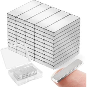 FINDMAG 100Pcs Strong Neodymium Magnets Bar, Heavy Duty Rare Earth Magnets, Rectangular Magnetic Bar, Small Powerful Magnets for Crafts Kitchen DIY Tool Storage Science Office – 10x5x2mm
