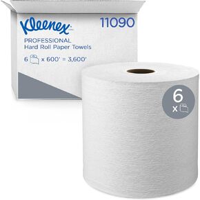 Scott Kleenex Hard Roll Paper Towels (01080) with Premium Absorbency Pockets, 1.5" Core, White, 425'/Roll, 12 Rolls/Case, 5,100'/Case in Kuwait