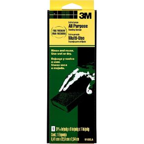 3M 910-XLA 910XLA-12-CC Extra Large Area Sanding Sponge, Medium, 1-Inch, 3.3-in x 9-in,