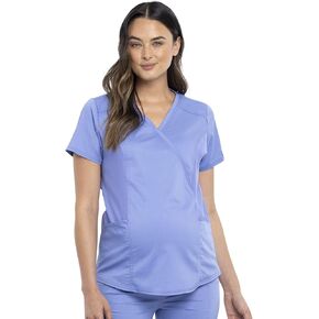 Cherokee Women Scrubs Top Workwear Revolution Maternity Mock Wrap WW688
